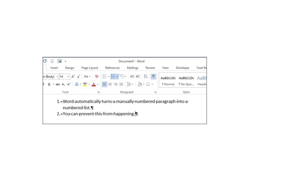 Tắt tính năng tự động đánh số đầu dòng trong Microsoft Word