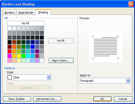 Thêm đường viền, tạo bóng đổ trong Microsoft Word 2003 - Phần 9