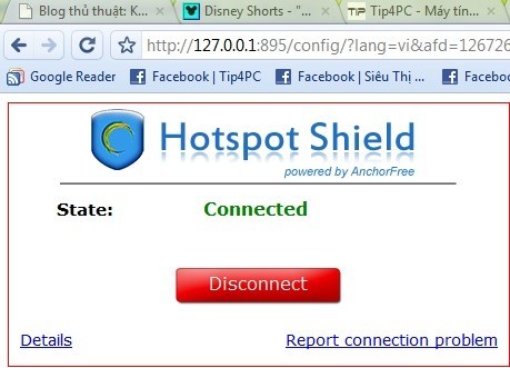 HotspotShield: truy cập đến các website bị chặn