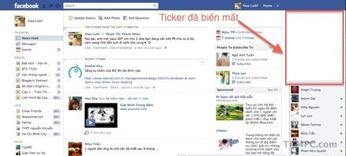 Tắt thanh Ticker trên Facebook