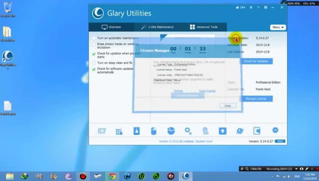 Tối ưu hoá Windows bằng Glary Ultilities