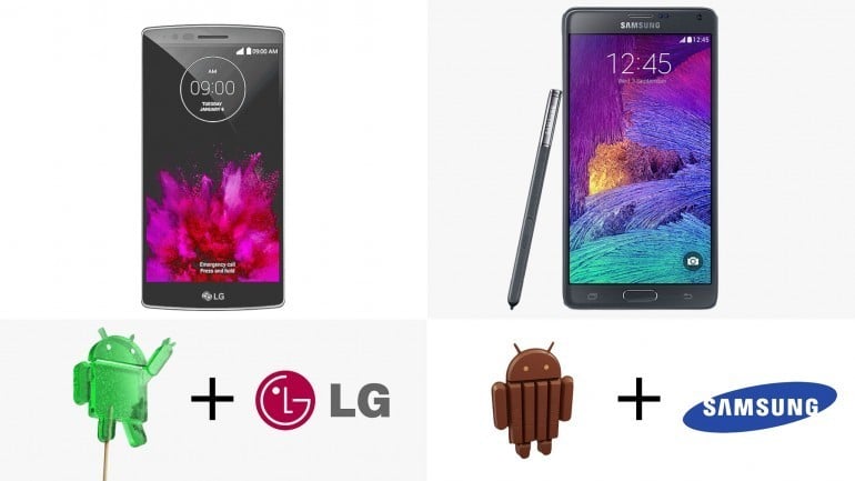 LG G Flex 2 vs Samsung Galaxy Note 4: Đâu là vua phablet?