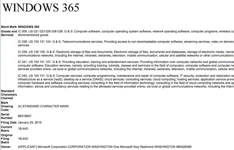 Microsoft đăng kí bản quyền thương hiệu tên "Windows 365"