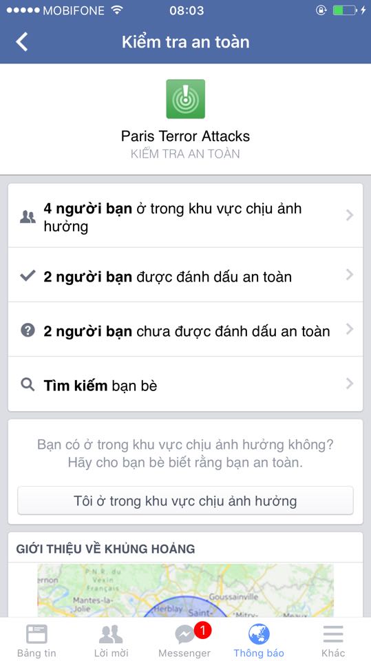 Facebook tung tính năng đánh dấu an toàn sau vụ khủng bố tại Paris