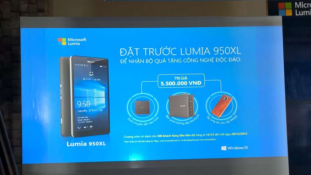 Thông tin ưu đãi khi đặt trước Lumia 950 XL