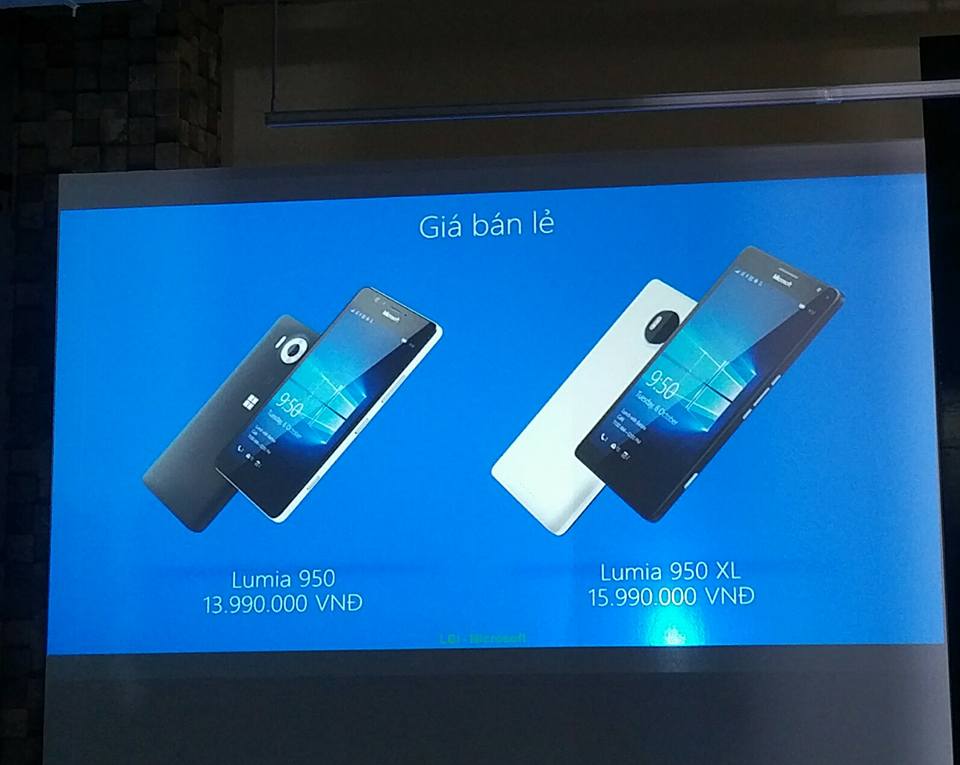 Giá chính thức của bộ đôi Microsoft Lumia 950 và Lumia 950 XL