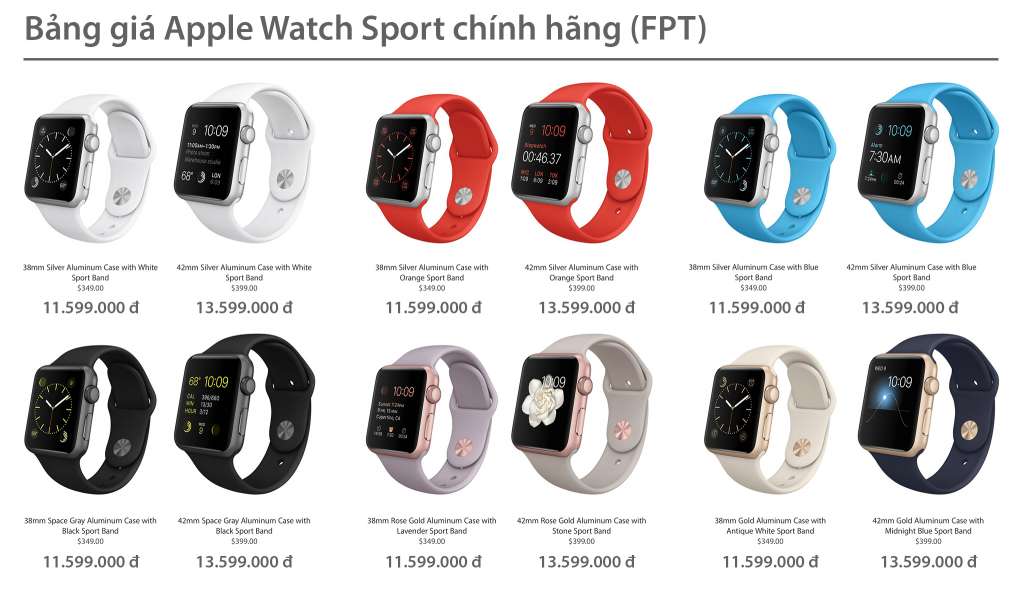 Lộ bảng giá Apple Watch chính hãng từ FPT