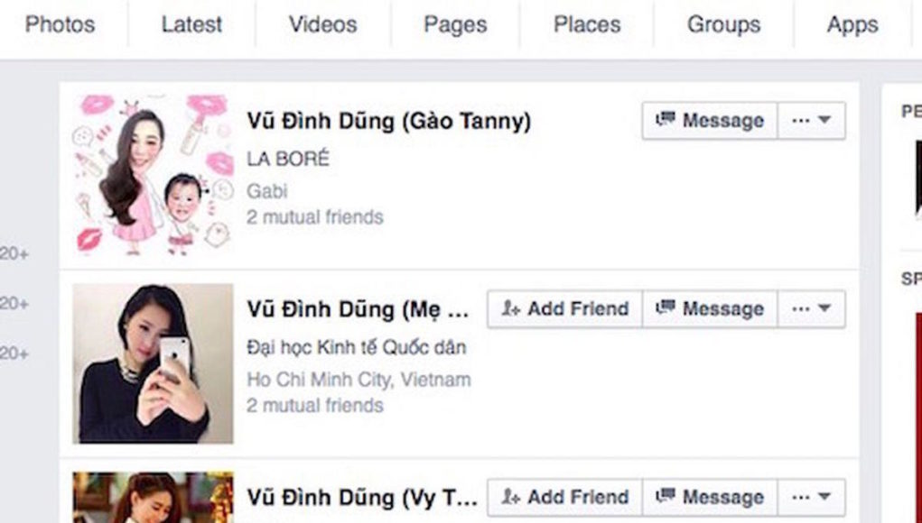 Tài khoản Facebook bị đổi tên Vũ Đình Dũng: email đăng nhập bí mật sẽ không ảnh hưởng