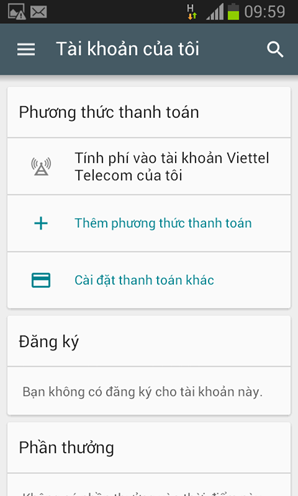 Viettel cho phép mua ứng dụng Google Play bằng tài khoản di động