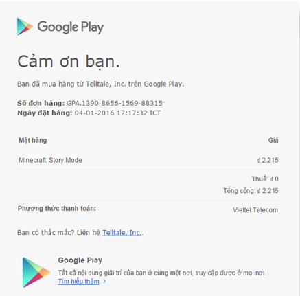 Viettel cho phép mua ứng dụng Google Play bằng tài khoản di động