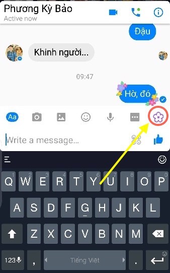 Người dùng Việt thích thú vì Facebook Messenger cho phép gửi tin nhắn có hoa 