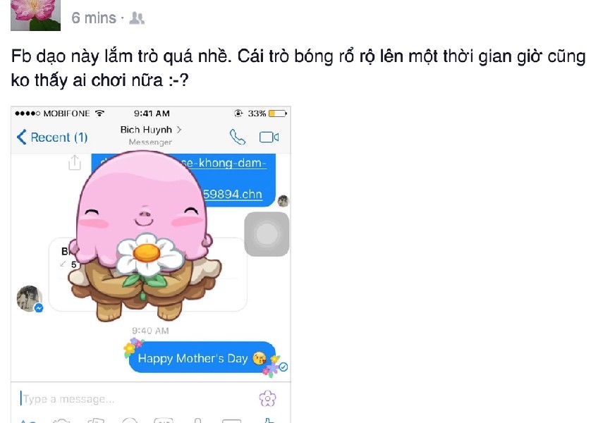 Người dùng Việt thích thú vì Facebook Messenger cho phép gửi tin nhắn có hoa 