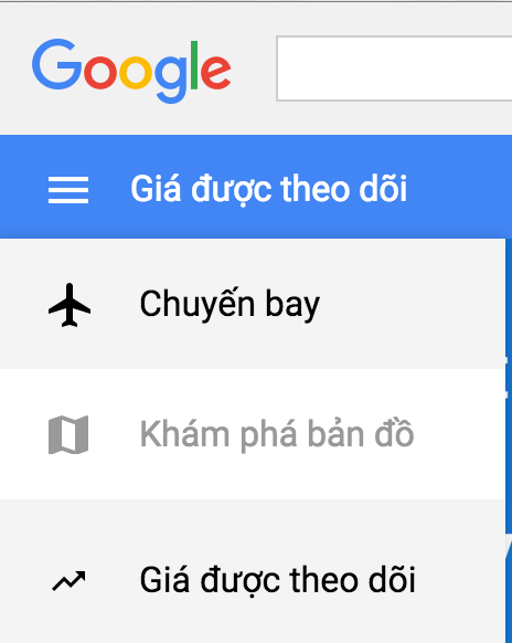 Theo dõi giá vé máy bay với Google Flights