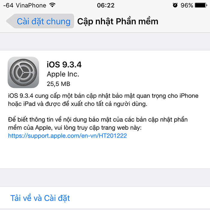 Apple tung iOS 9.3.4 vá lỗi bảo mật trên iOS bị Pangu khai thác Jailbreak