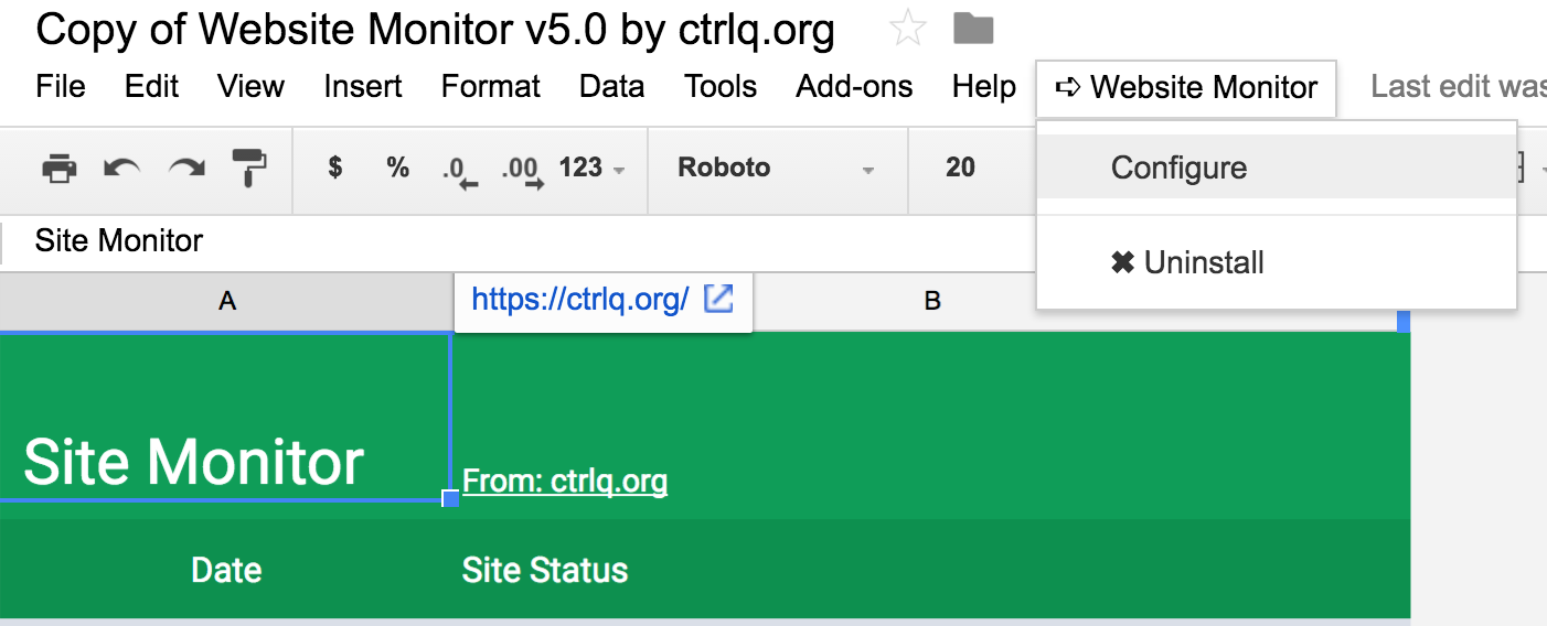 Tự kiểm tra tình trạng website bằng Google Sheets