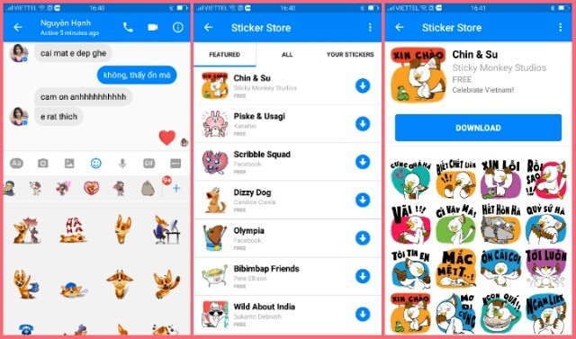 Facebook có bộ sticker tiếng Việt tên Chin & Shu