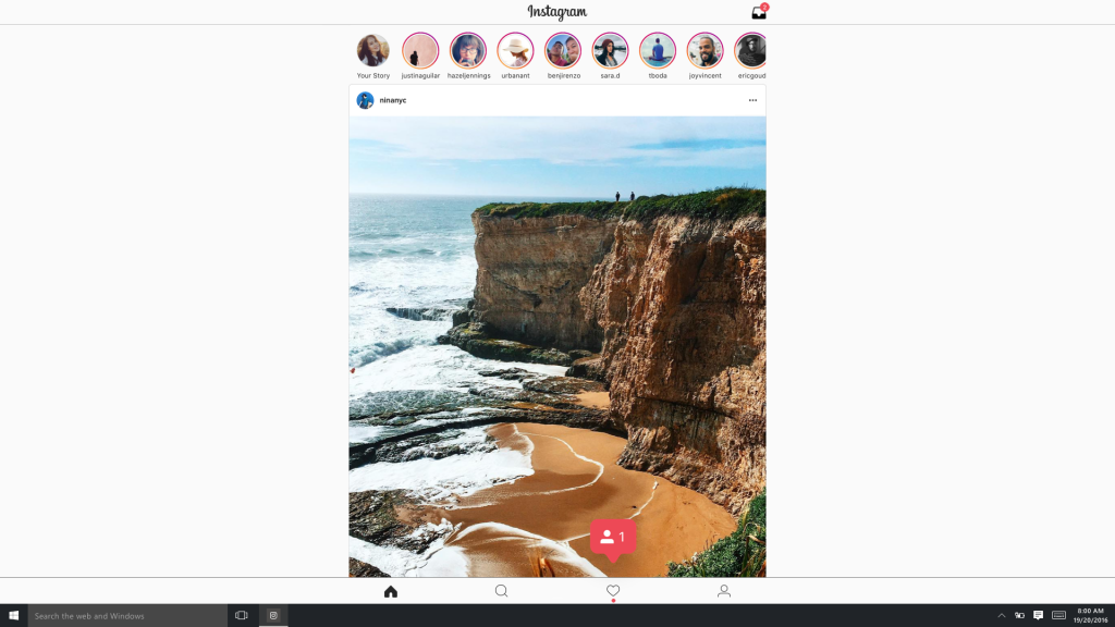 Instagram cũng có ứng dụng chạy trên Windows 10