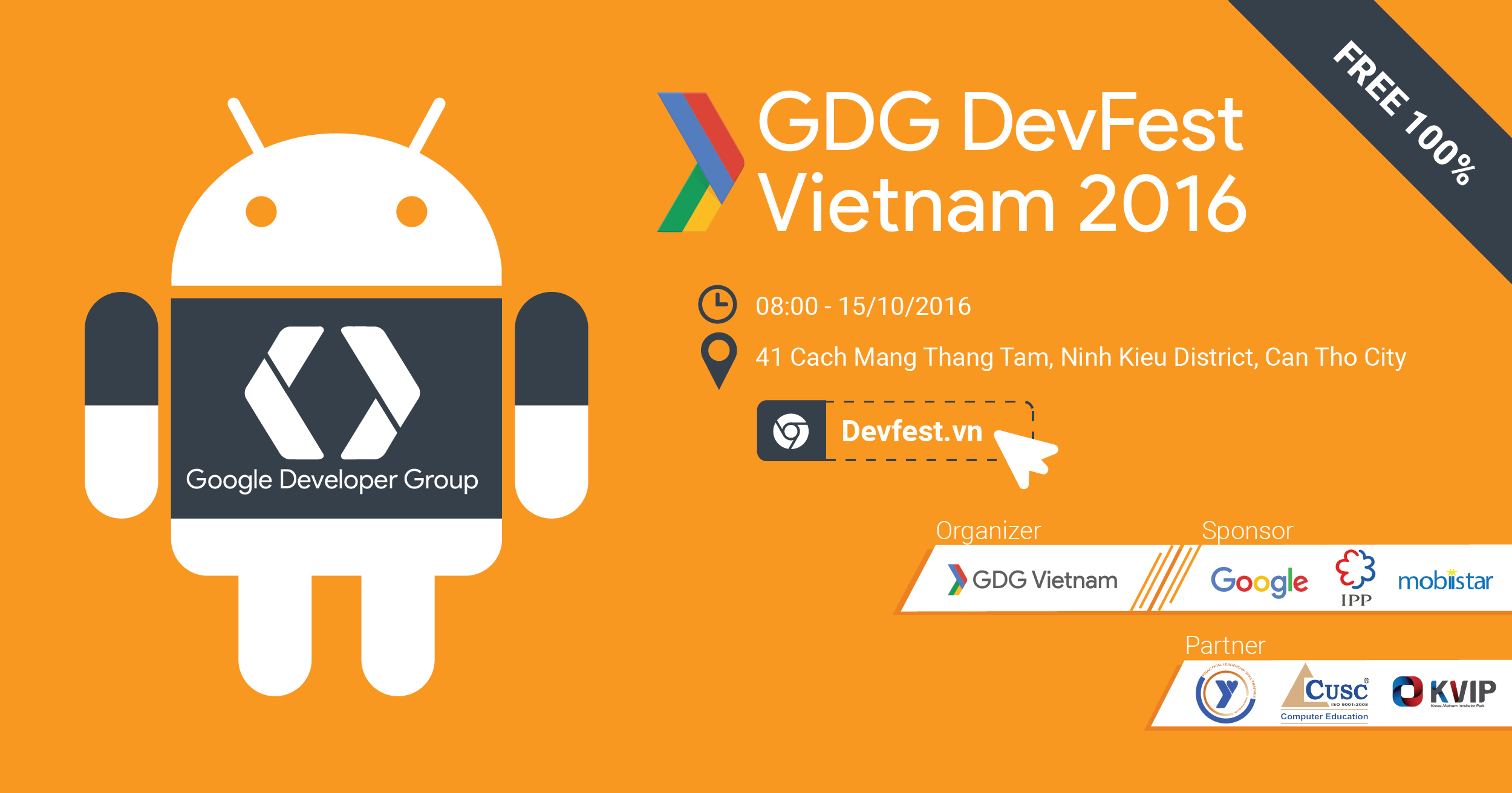 Sắp diễn ra sự kiện Google DevFest Cần Thơ 2016