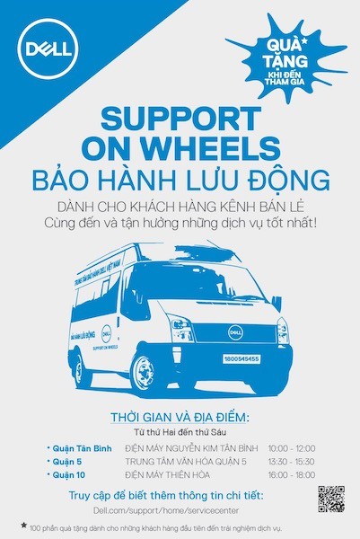 Dell có dịch vụ bảo hành lưu động Support On Wheels