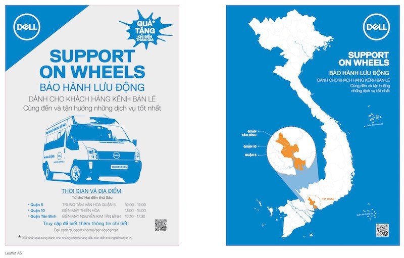 Dell có dịch vụ bảo hành lưu động Support On Wheels