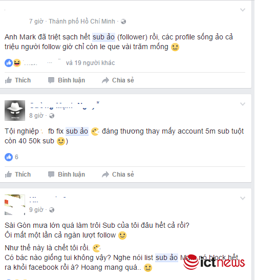 Hàng loạt tài khoản Facebook hot mất sub ảo