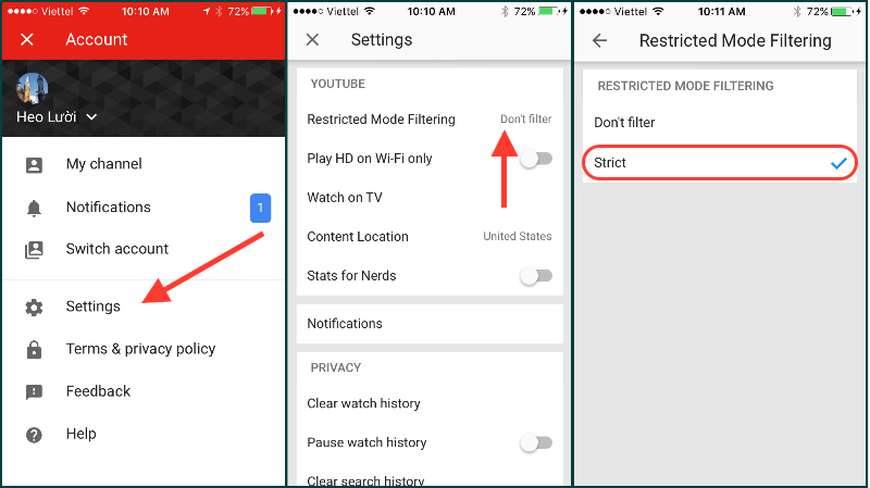 Bật chế độ hạn chế trên YouTube, tránh cho trẻ xem những video không phù hợp