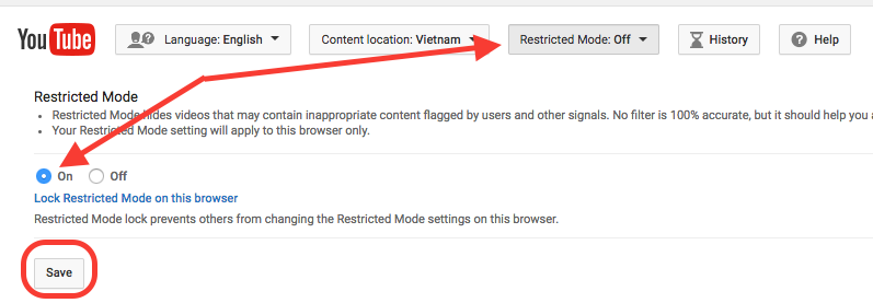 Bật chế độ hạn chế trên YouTube, tránh cho trẻ xem những video không phù hợp