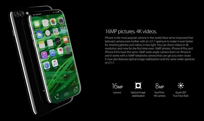 Xuất hiện concept iPhone 8 viền màn hình siêu mỏng, siêu đẹp