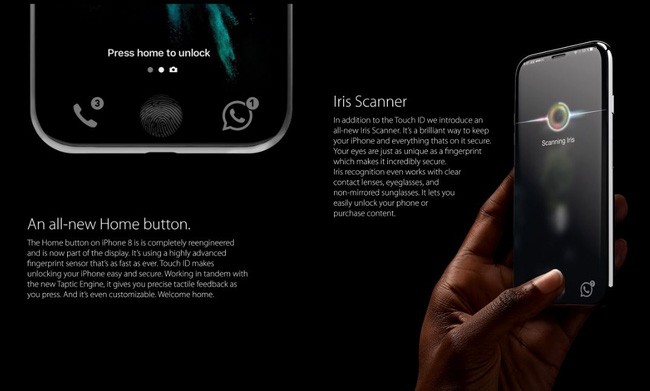 Xuất hiện concept iPhone 8 viền màn hình siêu mỏng, siêu đẹp