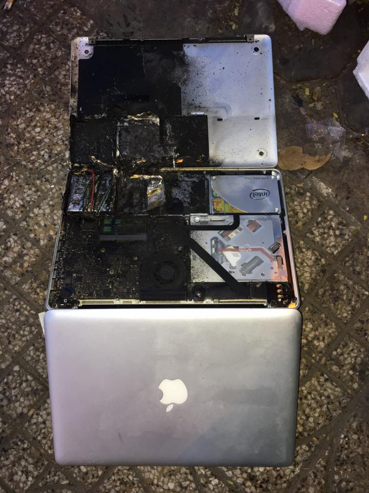 MacBook Pro của người dùng ở Sài Gòn bỗng nhiên bốc cháy