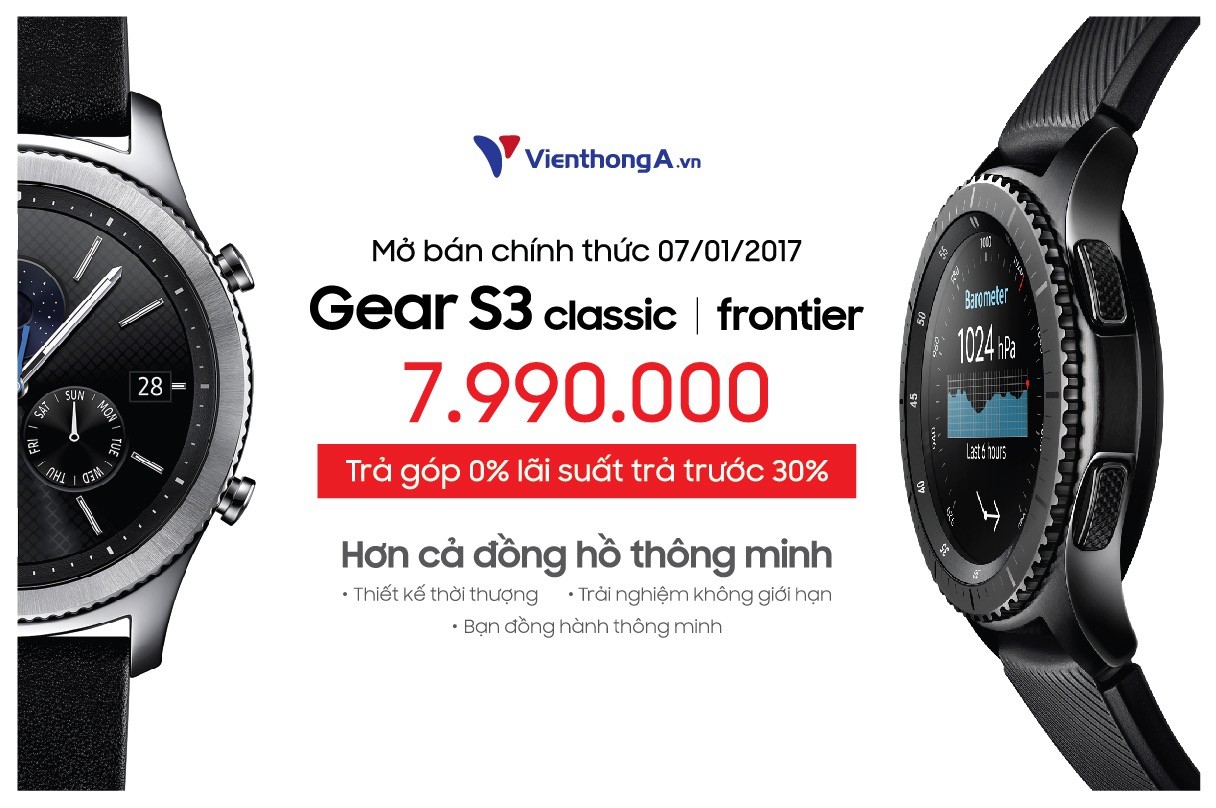 Viễn Thông A mở gói trả góp không lãi suất khi mua Gear S3