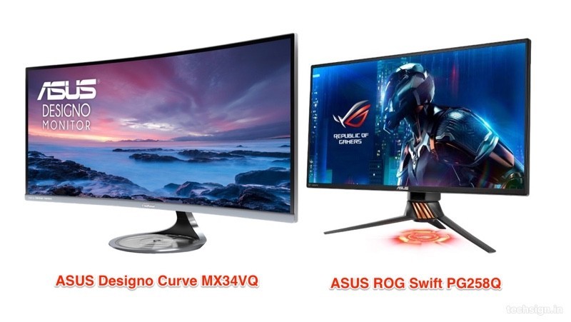 ASUS giới thiệu màn hình Designo Curve MX34VQ cong và Swift PG258Q