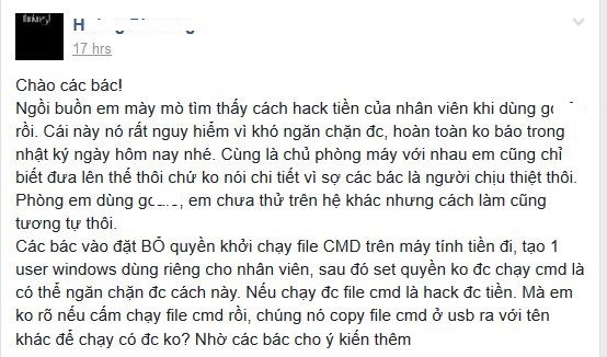 Xuất hiện chiêu trò hack doanh thu làm các chủ quán net hoảng sợ