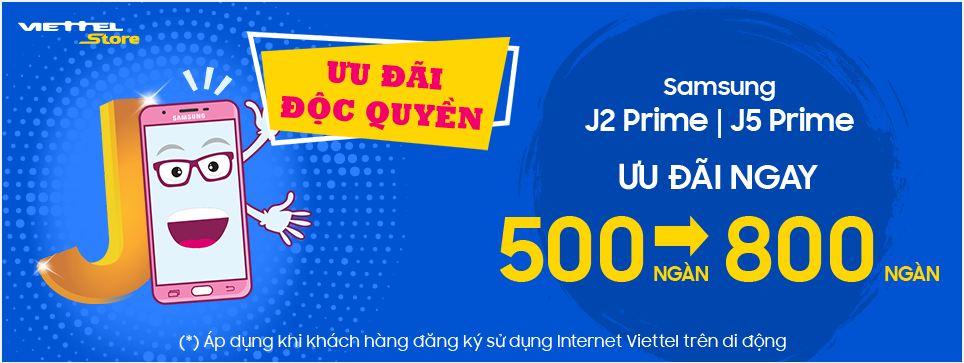 Viettel Store ưu đãi đến 800.000 đồng cho Samsung Galaxy J2 Prime và J5 Prime