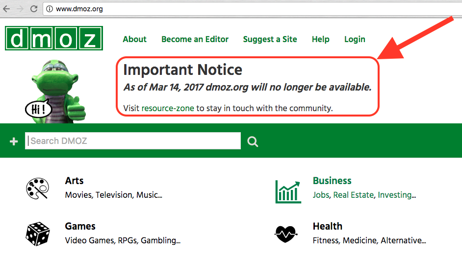 Thư viện nổi tiếng Dmoz sẽ đóng cửa ngày 14 tháng 3 tới
