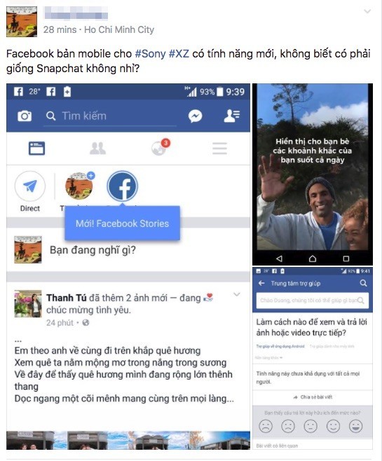 Nhiều người dùng Việt đã thấy Facebook Stories