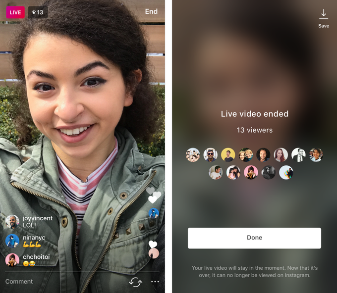 Bạn đã có thể lưu lại Live trên Instagram vào điện thoại của mình