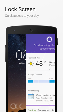 Microsoft chính thức đem Cortana lên màn hình khóa Android