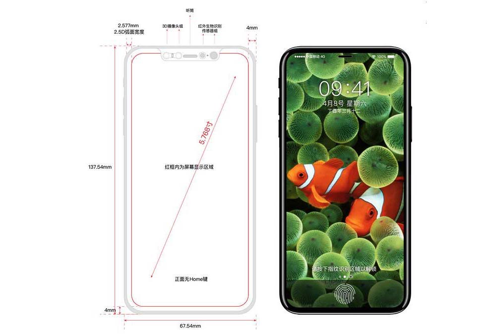 Mô hình thử nghiệm iPhone 8 lộ diện: Màn hình tràn cạnh, mặt lưng không có logo Apple và TouchID