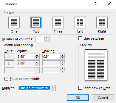 Chia cột văn bản dễ dàng hơn trong Microsoft Word 2016