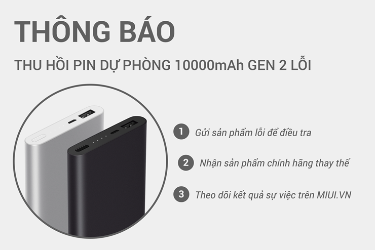 Thu hồi pin dự phòng Xiaomi Gen 2 gây cháy IC sạc của smartphone