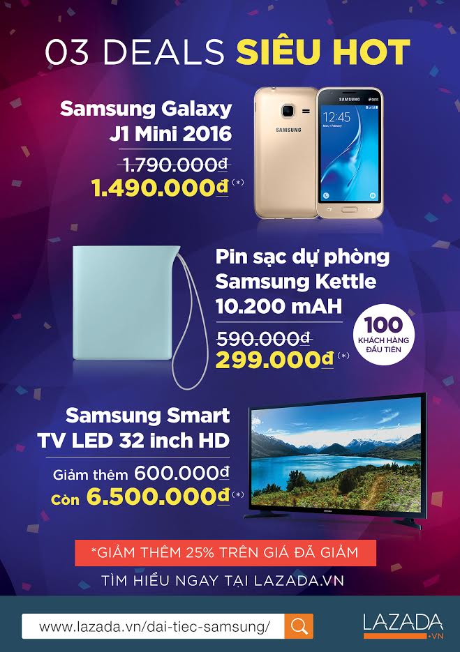 Lazada sắp có ưu đãi cho các sản phẩm Samsung chính hãng