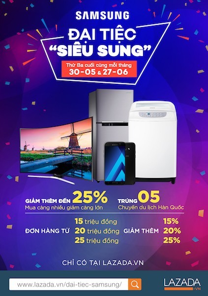 Lazada sắp có ưu đãi cho các sản phẩm Samsung chính hãng