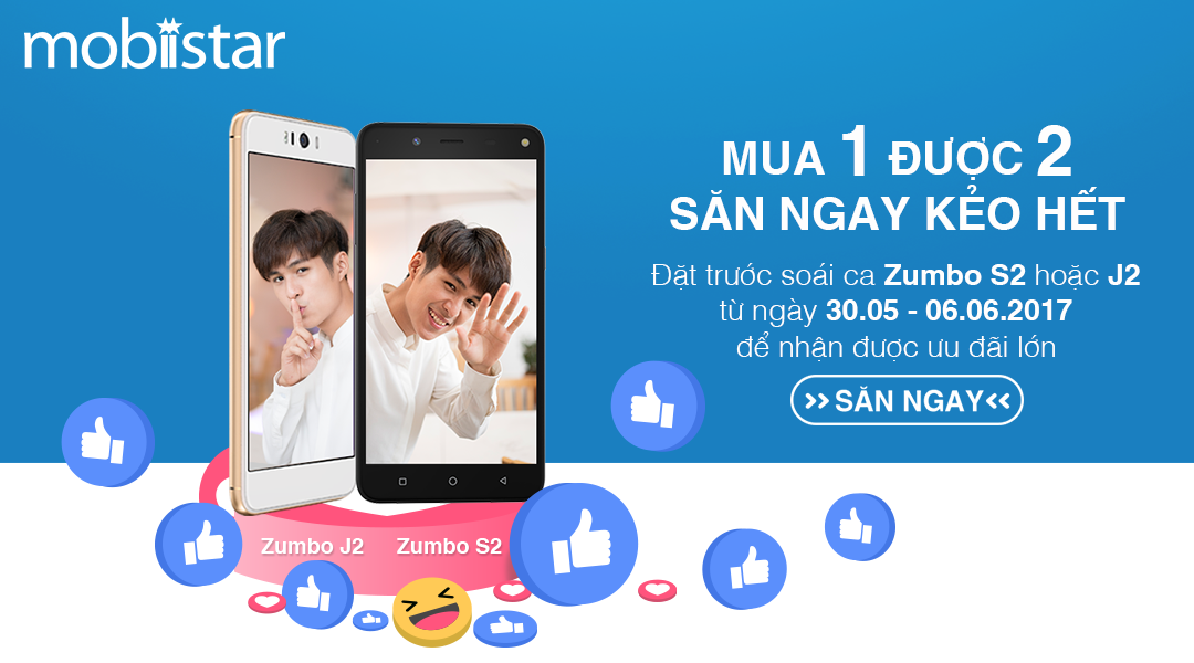 Mobiistar mở chương trình mua 1 được 2 trong 7 ngày cho Zumbo S2 và J2