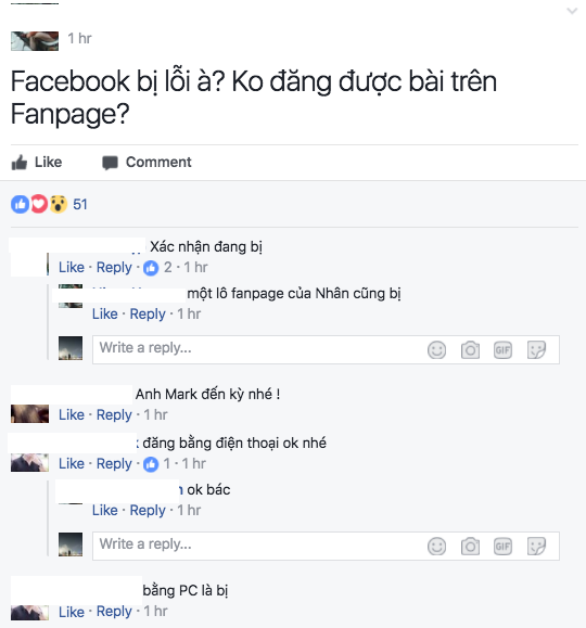 Nhiều Fanpage Facebook không thể xuất bản bài viết