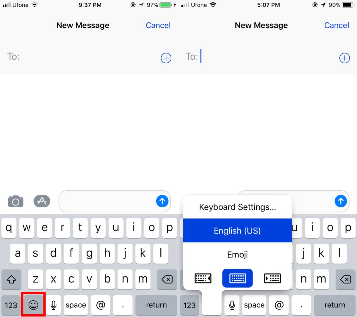 Kích hoạt chế độ dùng phím một tay trên iOS 11