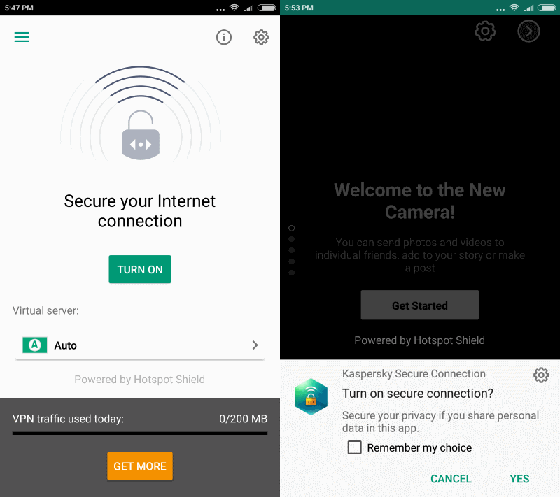 Kaspersky tung ứng dụng VPN cho Android, mỗi ngày được 200MB lưu lượng