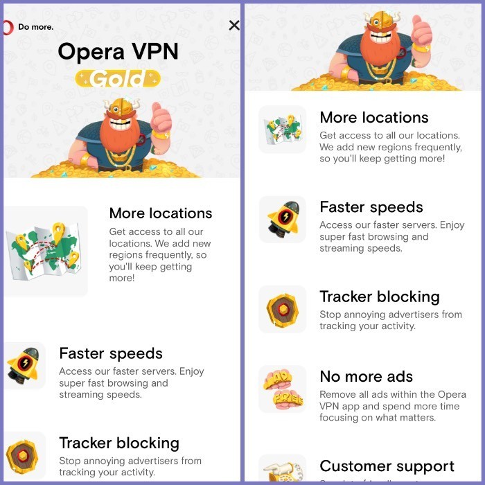 Opera VPN xuất hiện tuỳ chọn trả phí theo năm với giá hơn 500 ngàn đồng