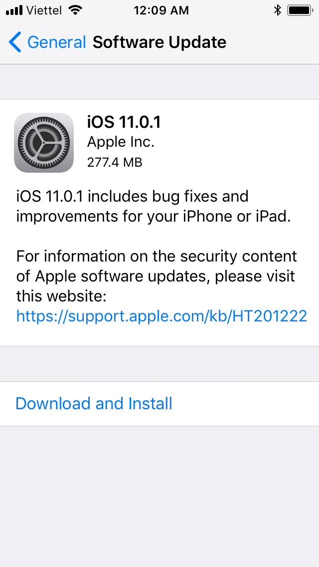 Apple vừa tung iOS 11.0.1, sửa một số lỗi trên iPhone và iPad