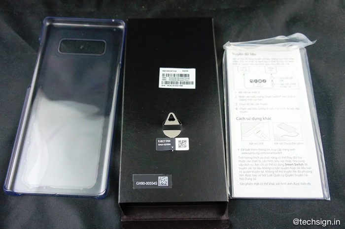 Mở hộp Galaxy Note8 chính hãng: hộp to, nhiều phụ kiện, tổng thể sang trọng